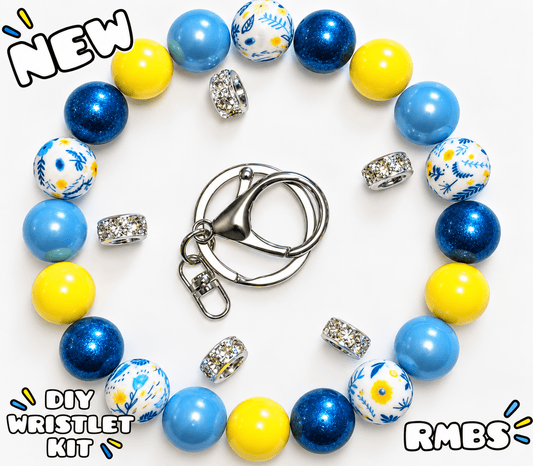 Nuevo kit de pulsera con cuentas de lujo DIY, 1 unidad, prados azul pastel