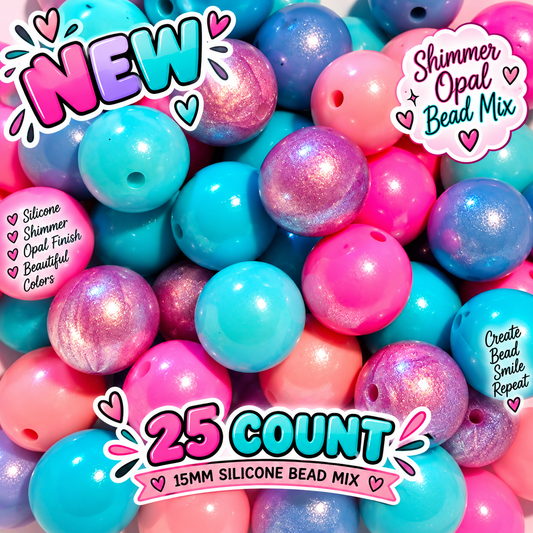 New 25 Count Silicone Opal Shimmer solids Mix