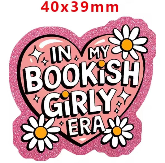 Glitter Acrylic Flatback- Acrylic Planer Resin Charm- Books