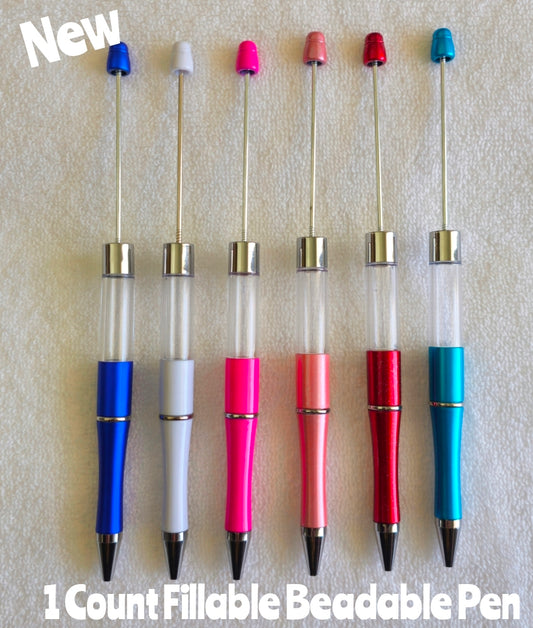 New 1 Count Beadable Fillable Pen Blanks