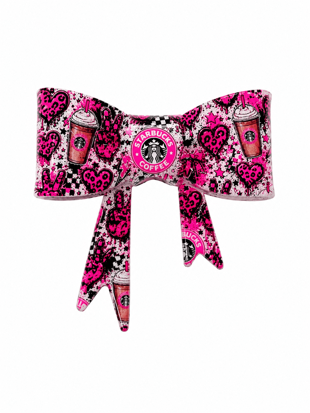 1 Count New Release Silicone Focal Bead Bow GLOSSY FINISH Exclusive 3 options Pink Starbucks