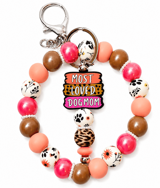 Nuevo llavero de pulsera personalizado hecho a mano para mamá de perro