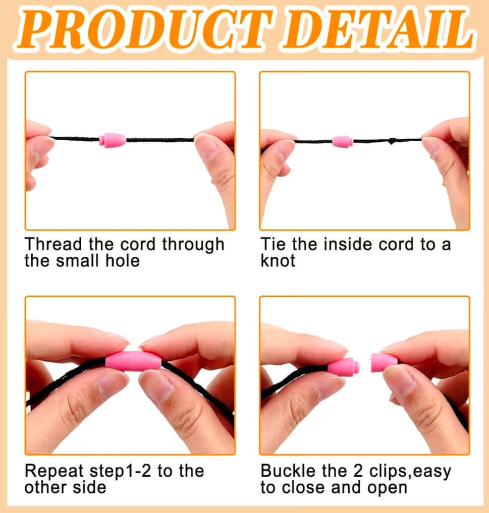 10 Count Connector Clasp Black White