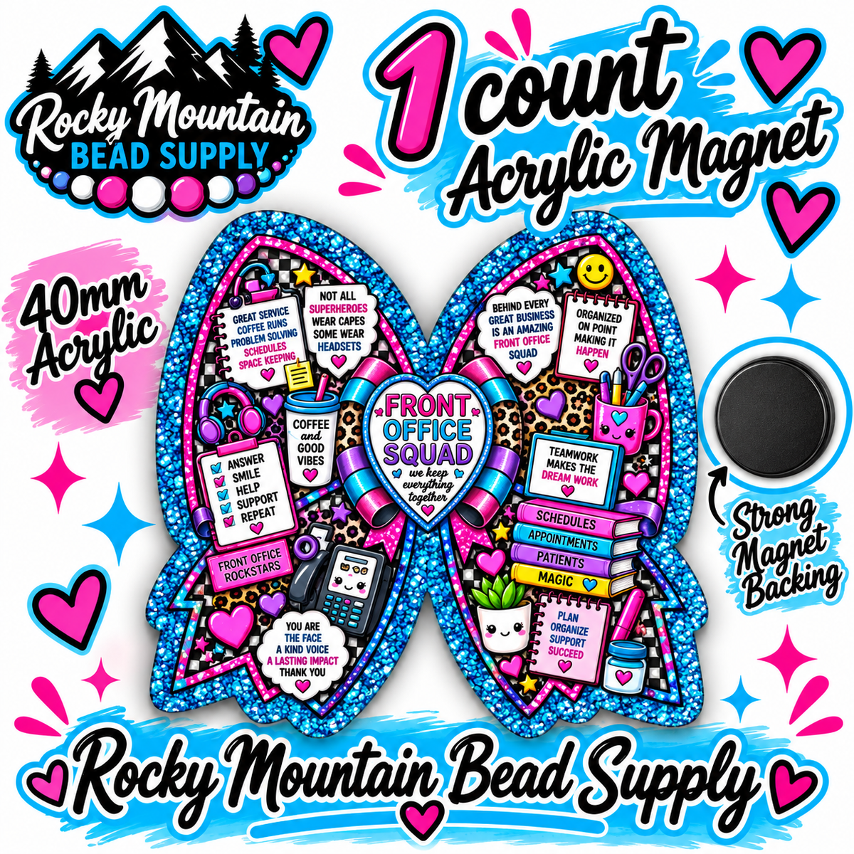 New 1 Count Completed Exclusive Design Wholesale Acrylic Flatback Magnet 🧲
