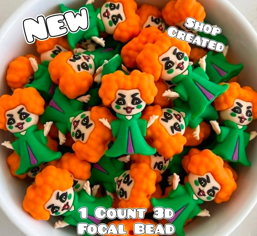 New 1 Count Focal Bead 3D Hocus Pocus