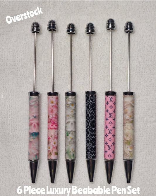Over stock Clearance 6 Count Luxury Beadable Pen Set