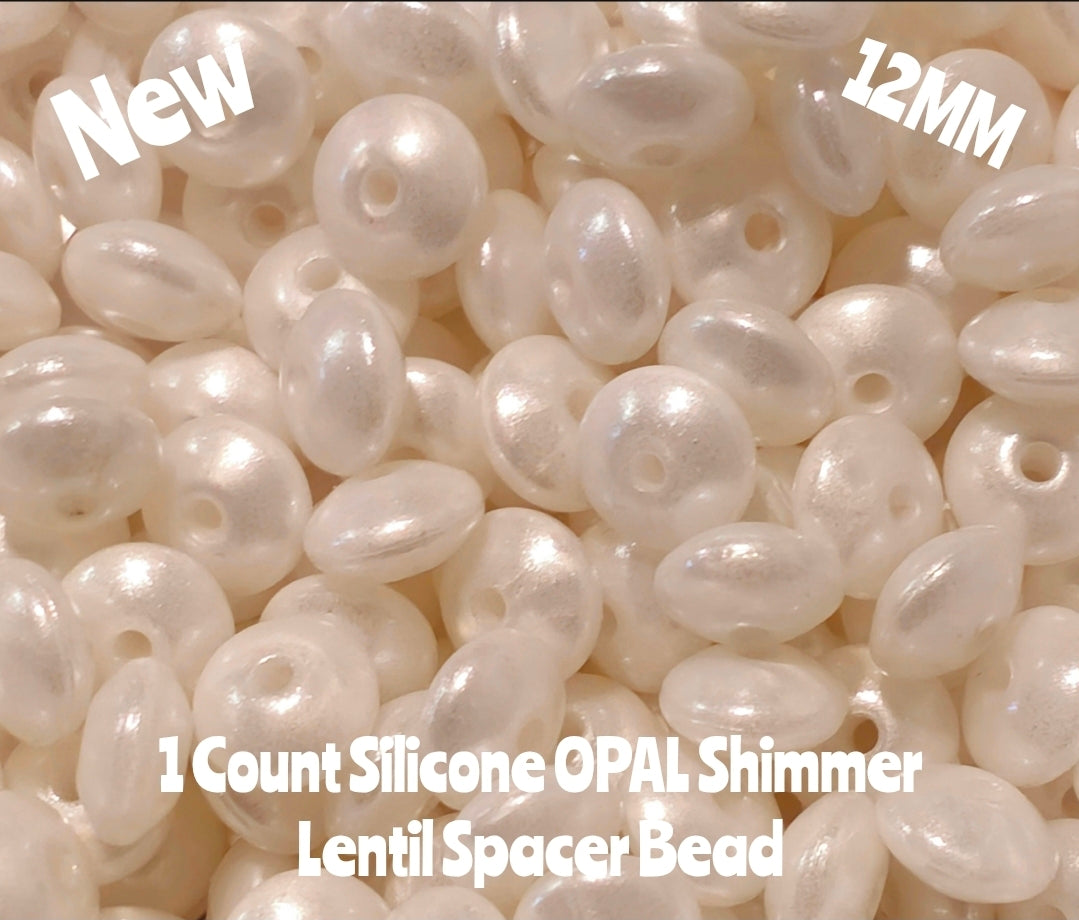 New 1 Count Opal Shimmer Lentil Spacer Beads Multiple Color Options