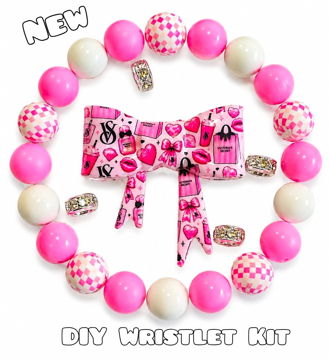 New 1 Count DIY Deluxe Beadable Wristlet Kit Victoria Secret