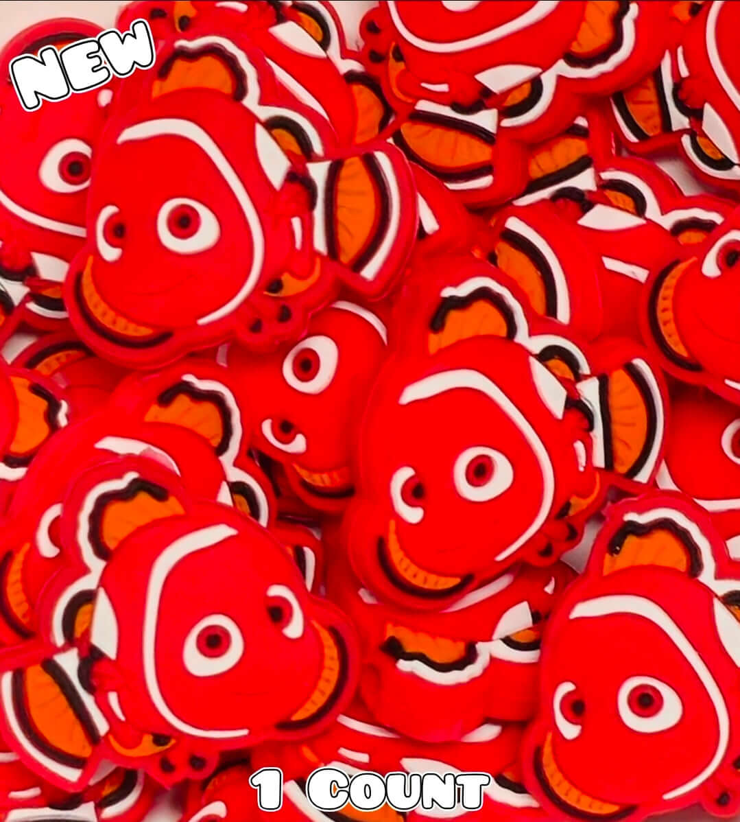 New 1 Count Focal Bead Memo Orange Fish
