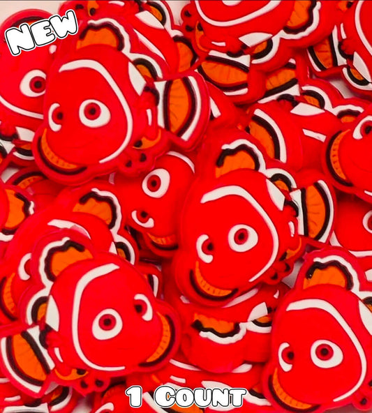 New 1 Count Focal Bead Memo Orange Fish