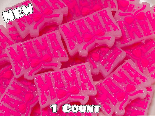 New 1 Count Focal Bead Mama Pink