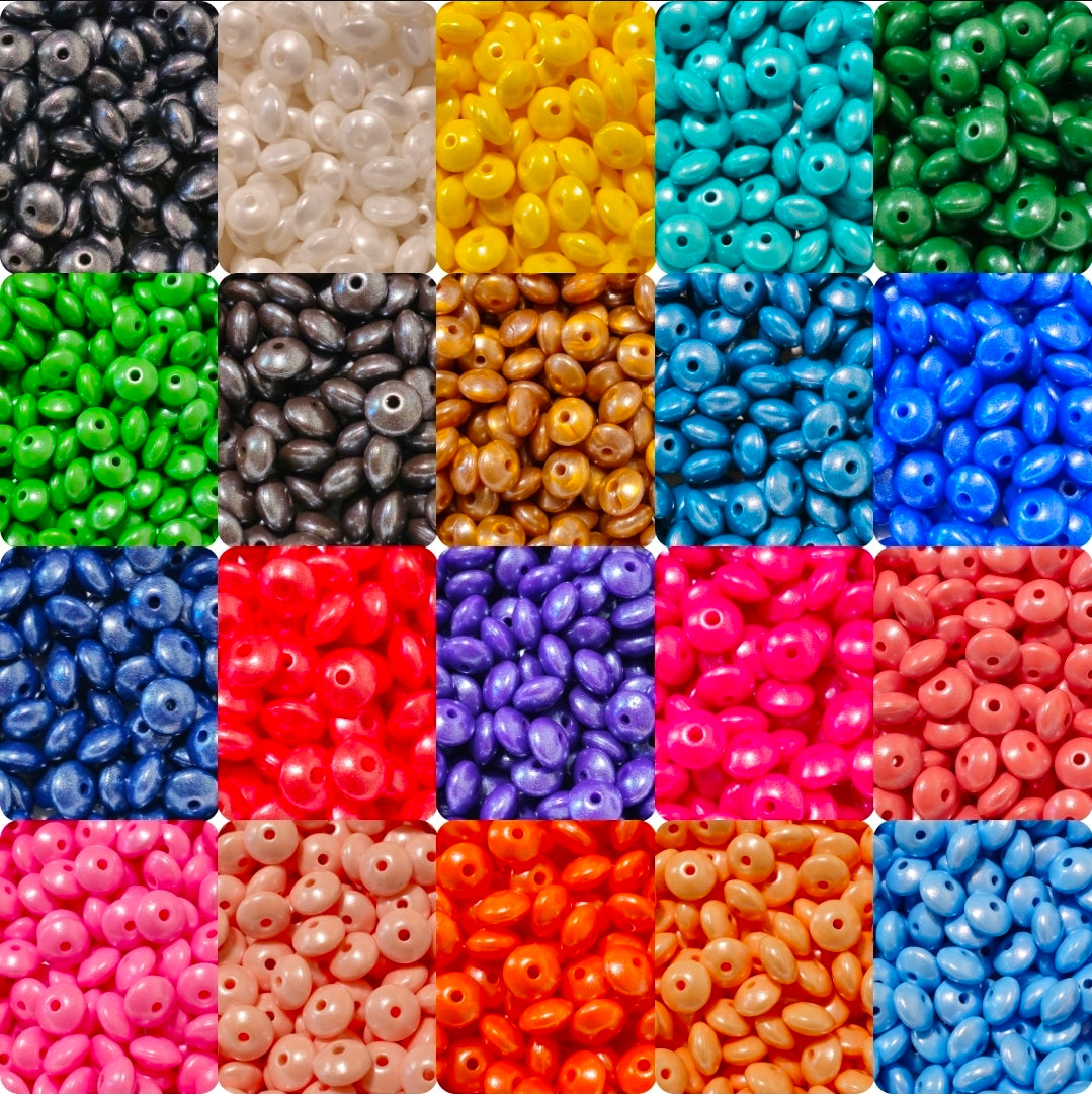 New 1 Count Opal Shimmer Lentil Spacer Beads Multiple Color Options