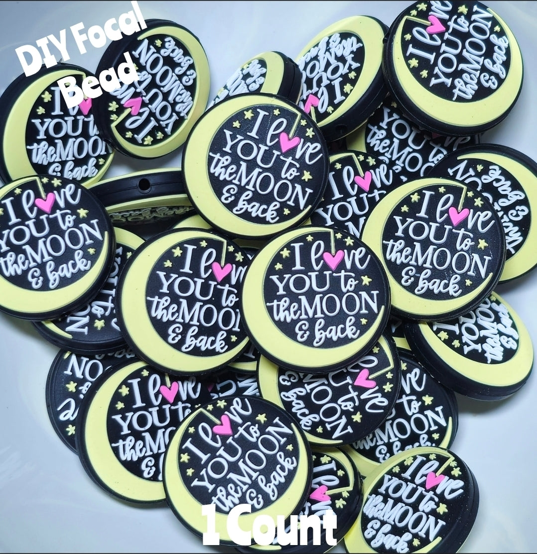 DIY Focal Bead 1 Count Craft Supplies Quotes Love You To The Moon And Back