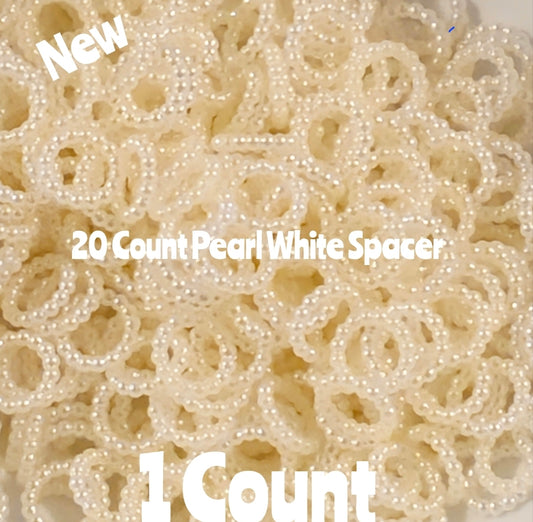 20 Count DIY 13MM Large Hole Spacers Pearl White Beads Craft Supplies