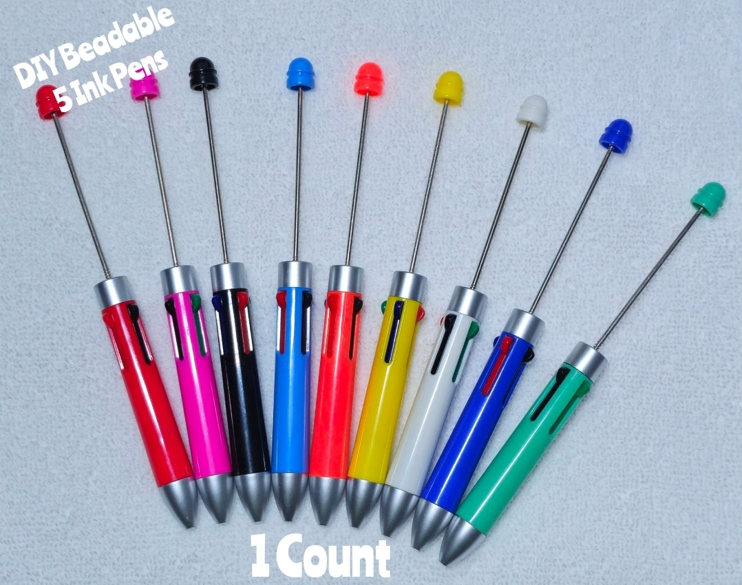 1 Count 5 Ink Beadable Pens DIY Beadable Blanks Craft Supplies