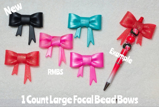 New Viral Silicone Large Bows DIY Focal Bead 1 Count Craft Supplies