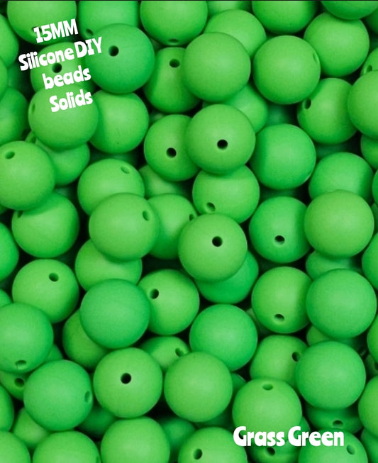 15mm DIY Silicone Solids 1 Count Grass Green