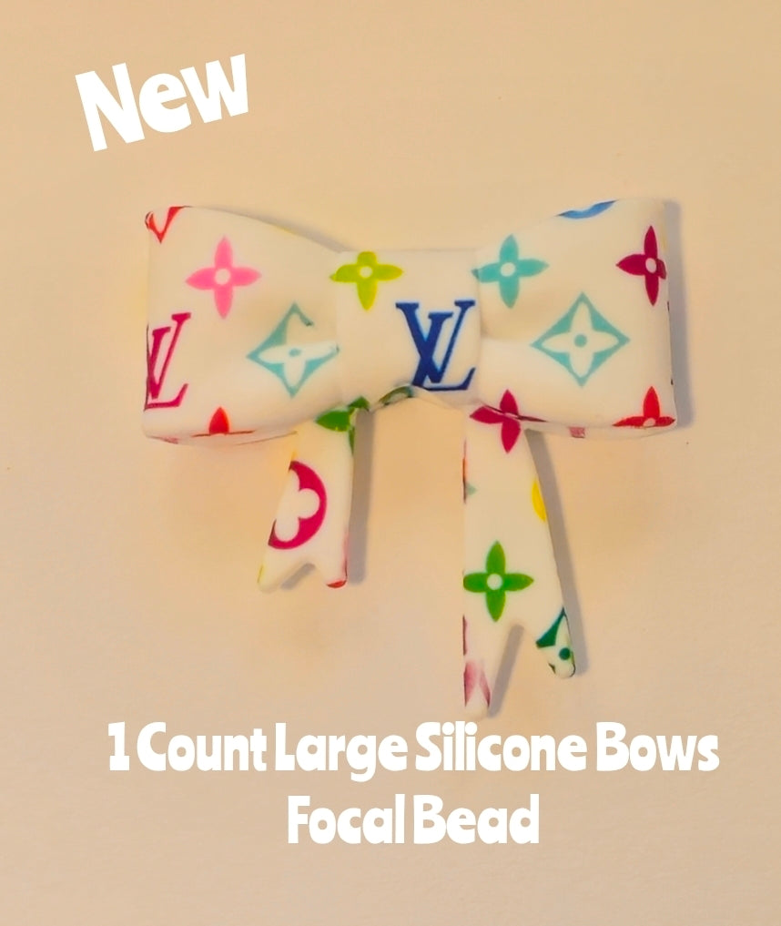 New 1 Count Large Bows Luxury Focal Bead