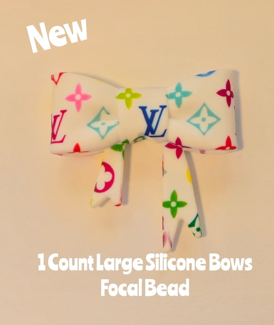 New 1 Count Large Bows Luxury Focal Bead