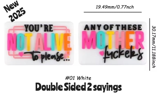 New 1 count double sided focal bead sassy adult bead
