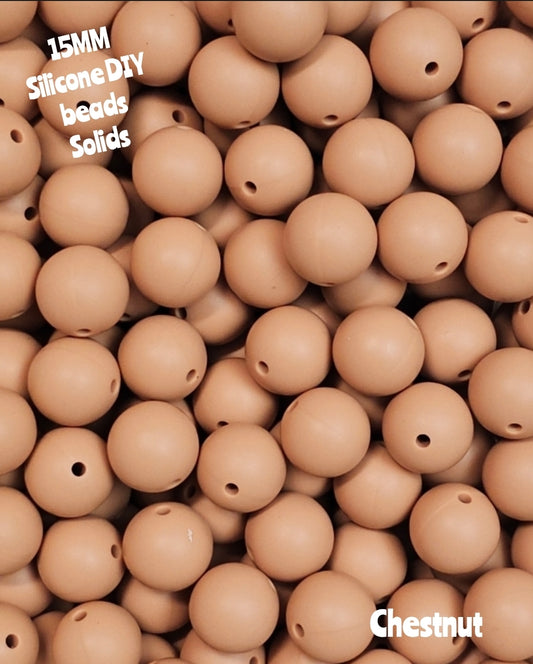15mm DIY Silicone Solids 1 Count Chestnut