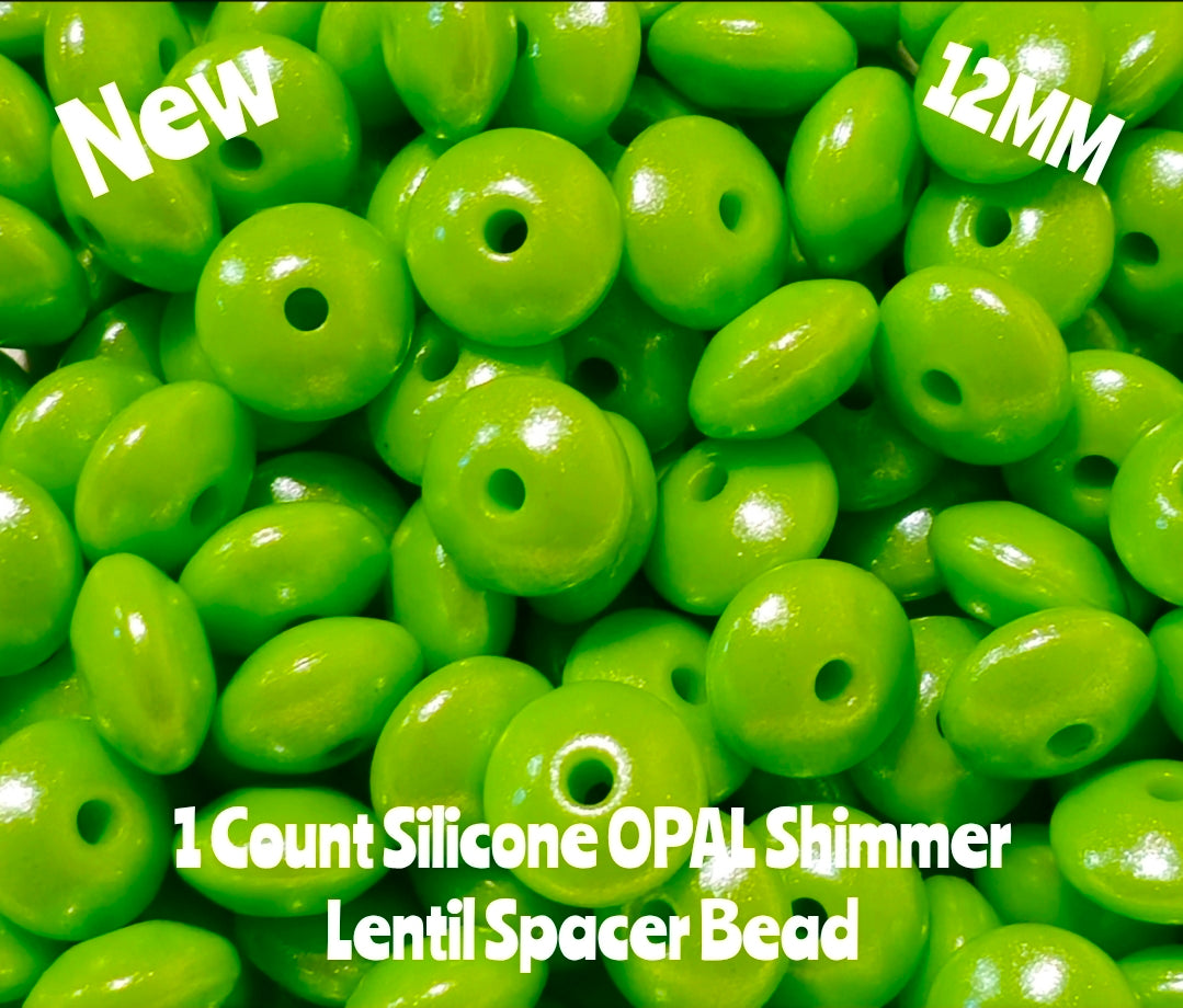 New 1 Count Opal Shimmer Lentil Spacer Beads Multiple Color Options