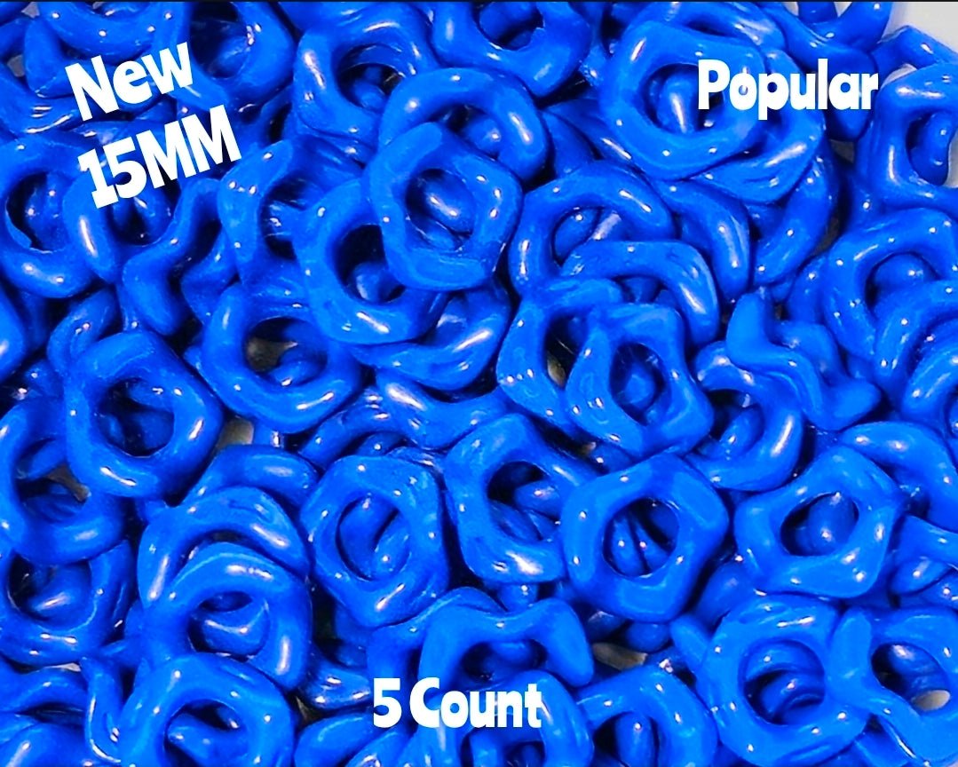New Colors 15MM Popular Acrylic Large HOLE Wavy Spacers Beads 5 Count FITS ANY AND ALL BEADABLES
