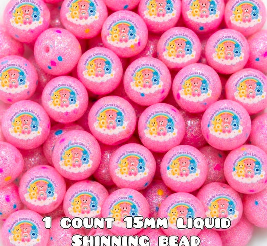 New 1 Count Shop Exclusive DIY Silicone Beads 15mm printed Shiny Glossy Beads