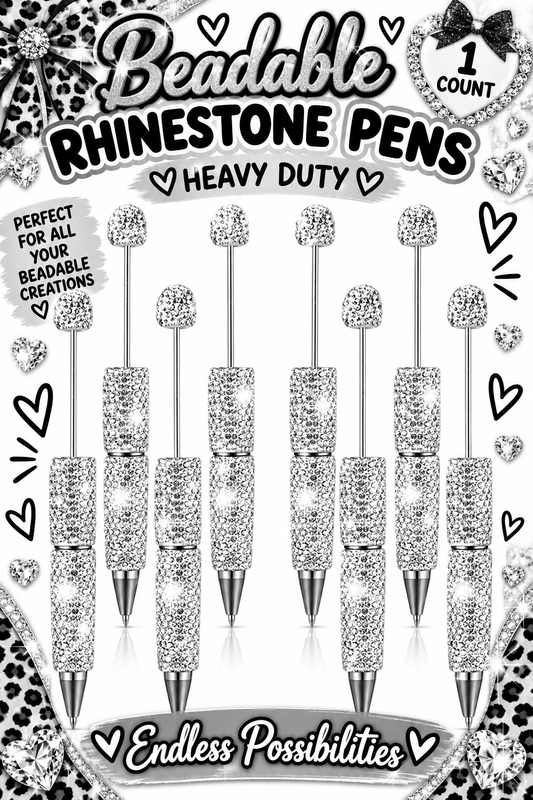 1 Count Beabable PEN Blanks Rhinestone Pen Silver