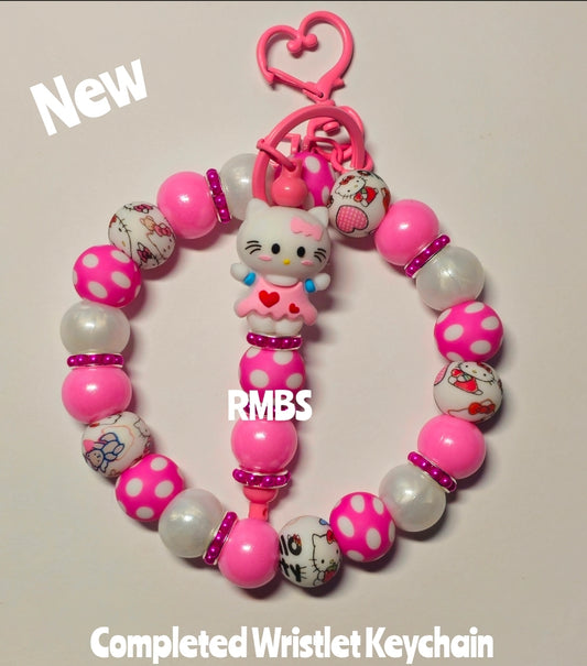New Completed Keychain Wristlet Custom Handmade Hello Kitty