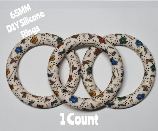1 Count DIY 65MM Silicone Rings Craft Supplies Beadable Blanks Harry Potter