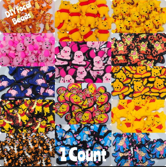 DIY Focal Bead 1 Count Craft Supplies Character Winnie The Pooh Bear & Friends