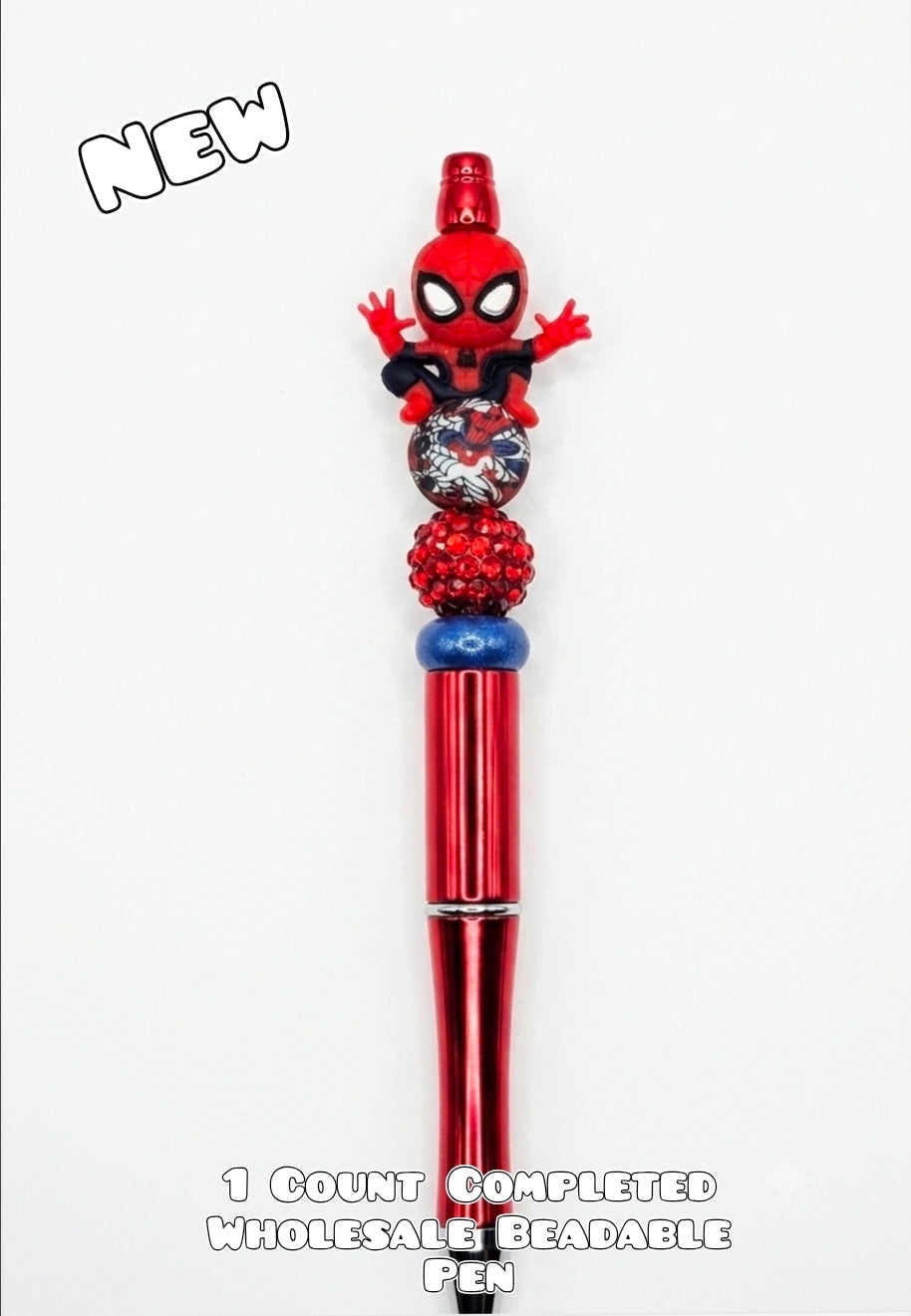 Wholesale 1 Count Beadable Pen Character Spiderman