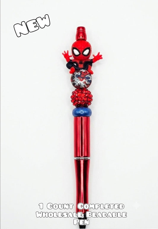 Wholesale 1 Count Beadable Pen Character Spiderman