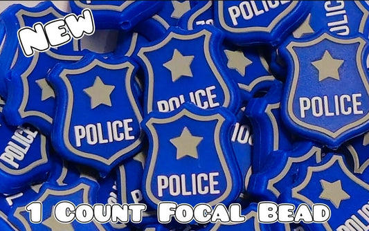 1 Count Focal Bead Police Beads