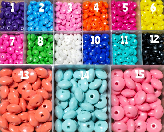 1 Count DIY 12MM WHITE Silicone OPAL Lentils Spacer Beads Craft Supplies