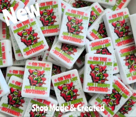 New Shop Made 1 Count Printed Silicone Focal Bead