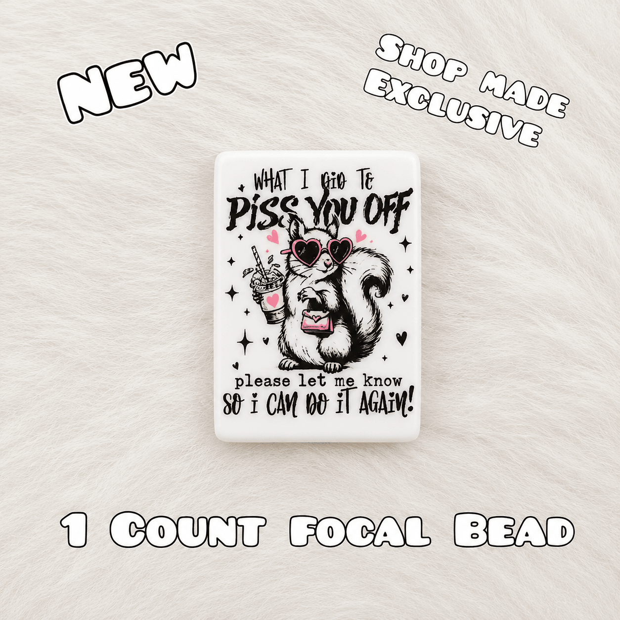 New 1 Count Focal Bead What I did to piss you please let me know so I can do it again.  Pen is example bead only