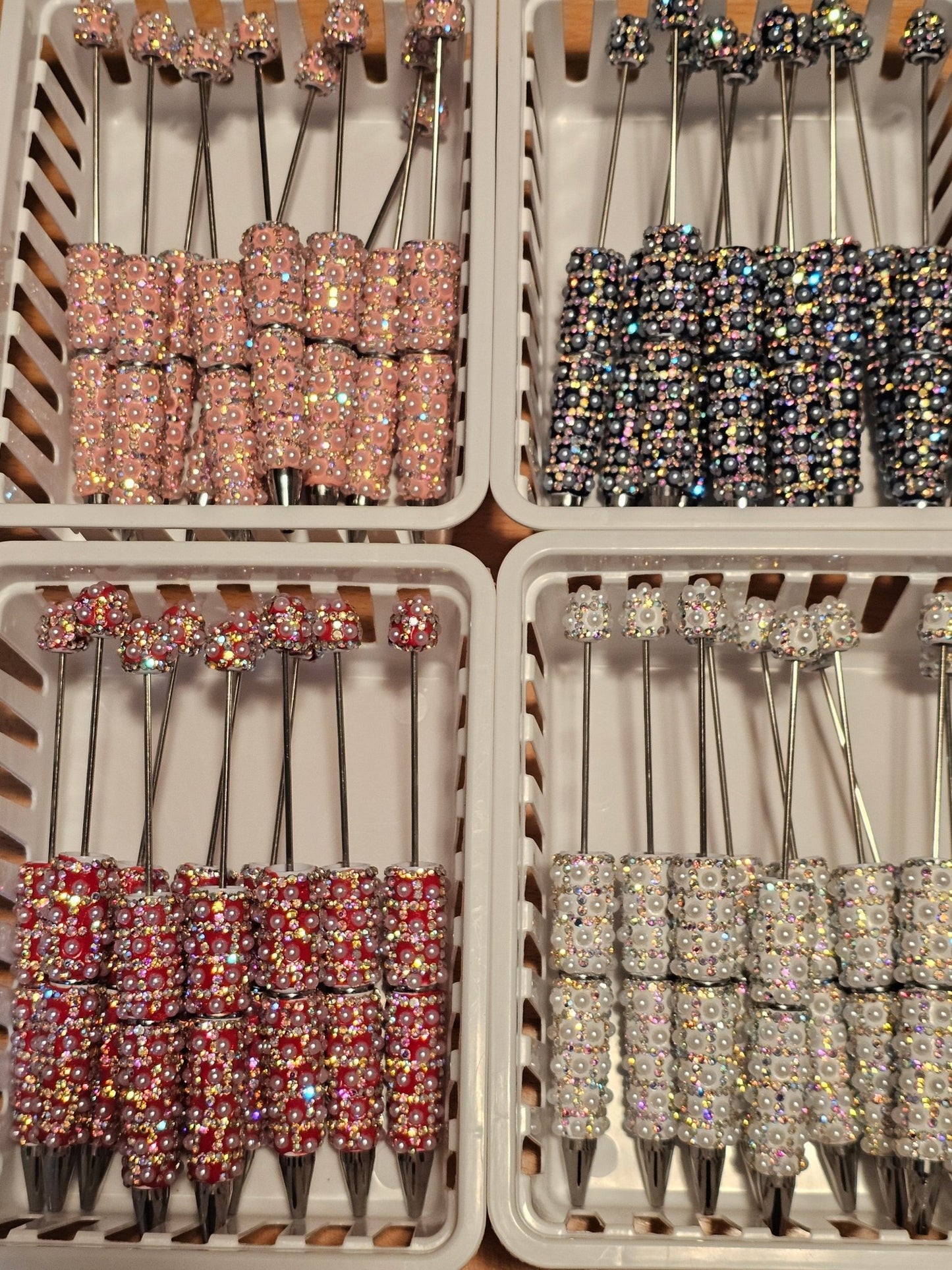 New 1 Count Beadable Fancy Rhinestone PEARL Bling Pen