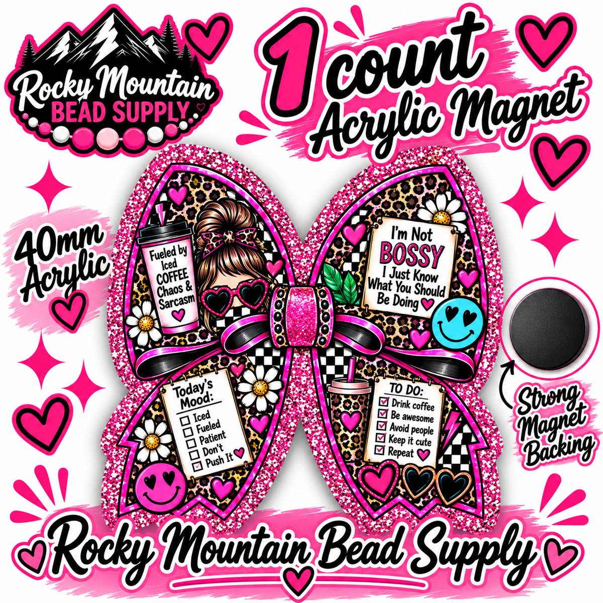 New 1 Count Completed Exclusive Design Wholesale Acrylic Flatback Magnet 🧲