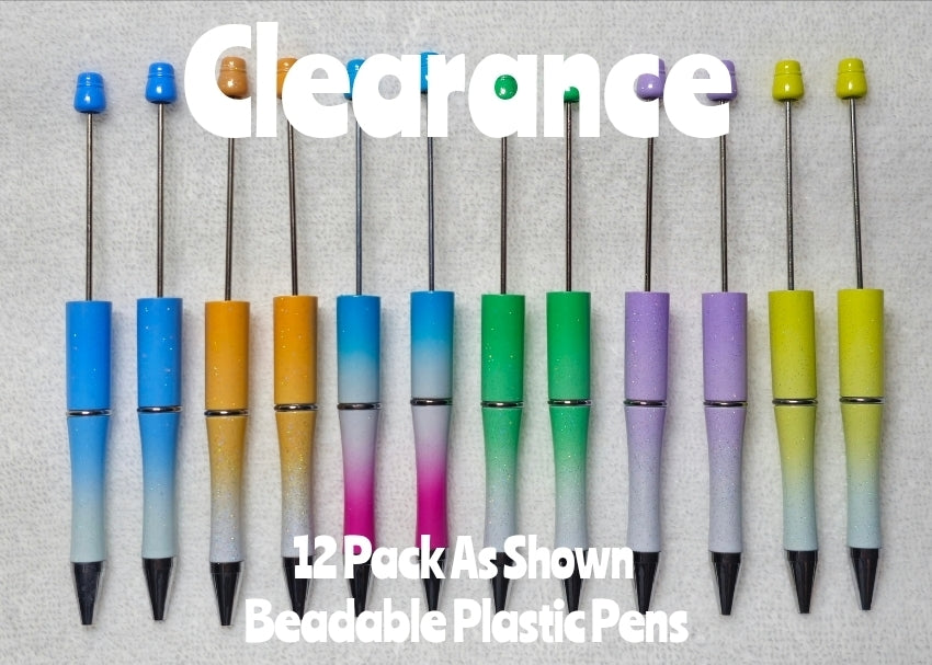 Mixed DIY Beadable Pen Blanks Pack Of 12 pens Clearance Overstock