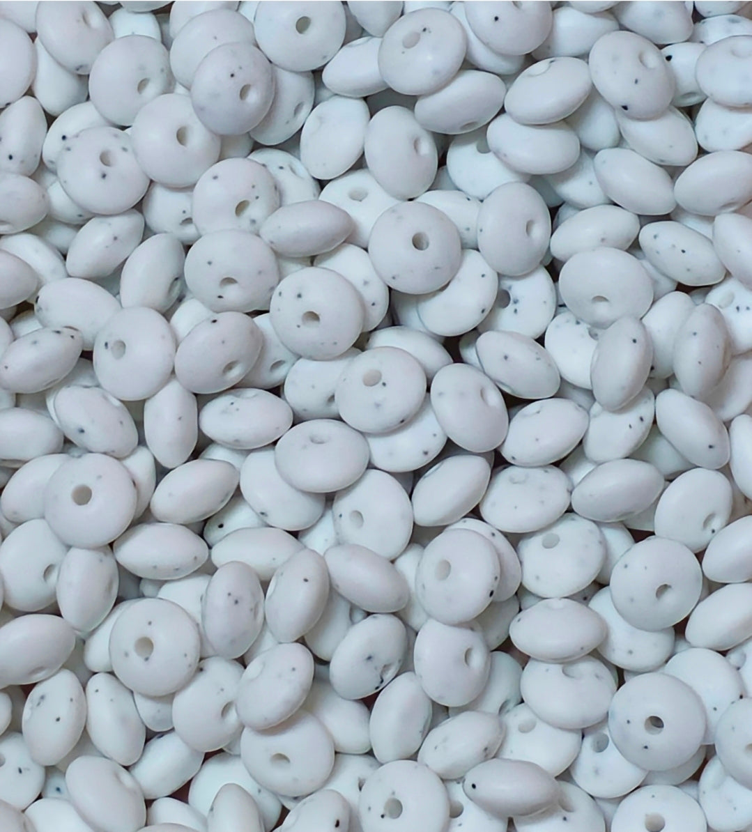 New 1 Count 12mm Silicone Solid Lentil Spacer Beads Craft Supplies Multiple Colors