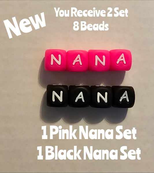 New 2 piece nana silicone bead set 14mm