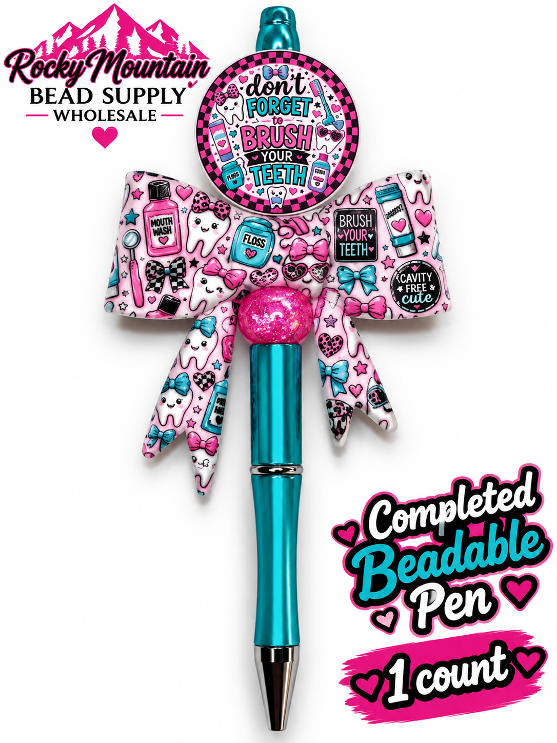 New 1 Count Completed Beadable Pen Exclusive Design  Wholesale Dental