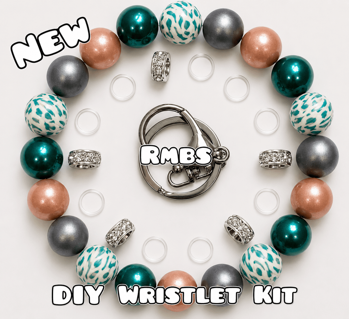 New 1 Count DIY Deluxe Beadable Wristlet Kit