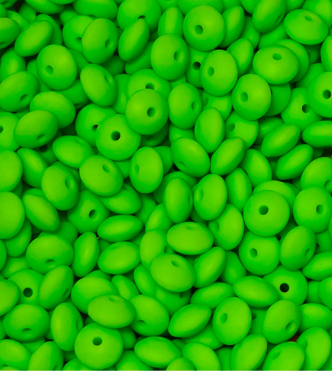 New 1 Count 12mm Silicone Solid Lentil Spacer Beads Craft Supplies Multiple Colors