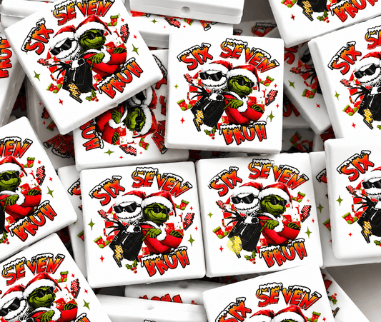 New Shop Made 1 Count Printed Silicone Focal Bead Grinch