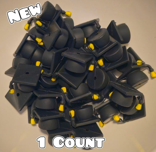 1 Count Focal Bead Graduation Cap 3D