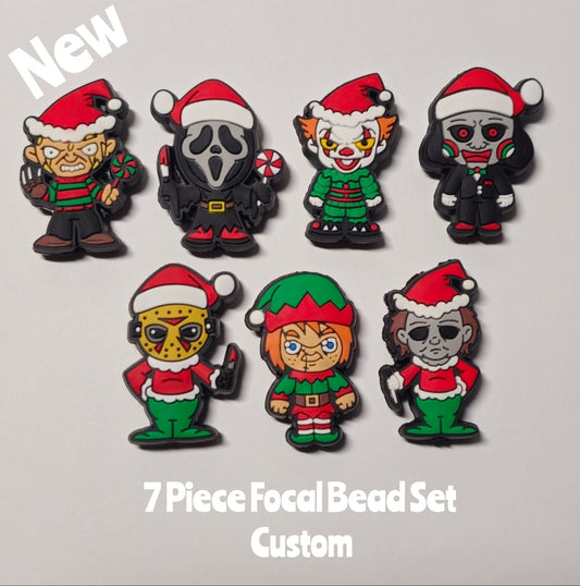 NEW CUSTOM DIY Focal Bead 7 Count Craft Supplies Character Horror Christmas