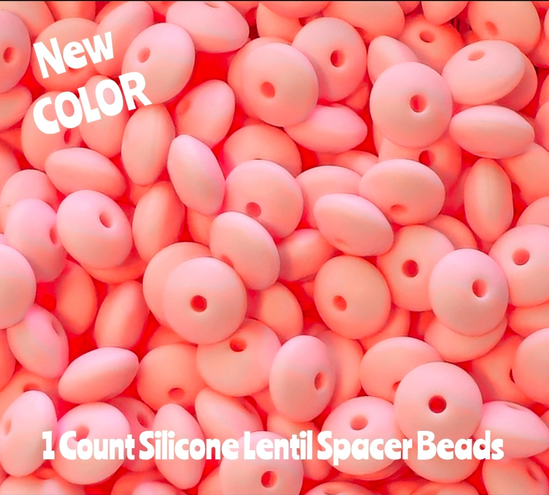 New 12mm 1 Count lentils Spacer Beads Intrigued Pink